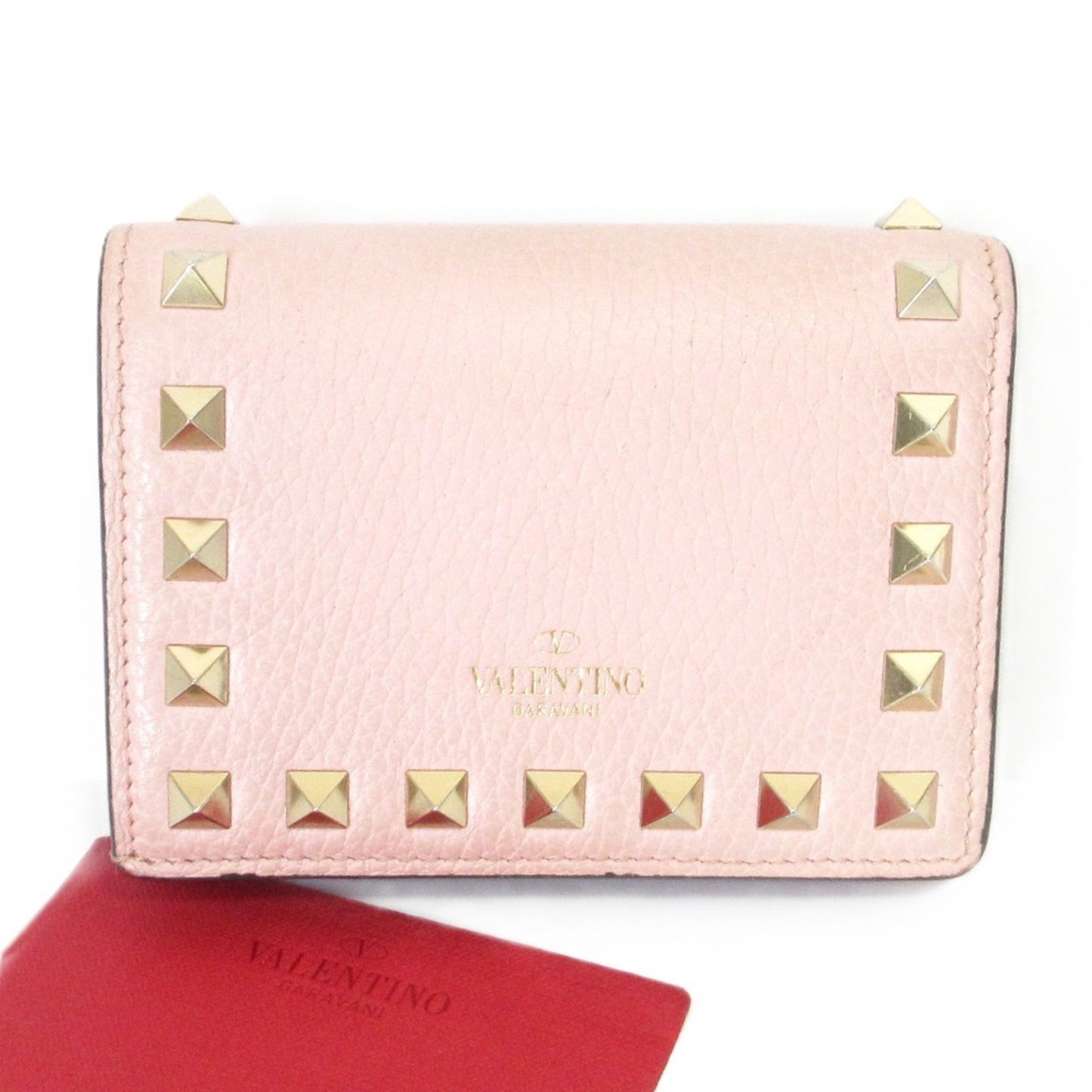 Valentino Rockstud Bi-Fold Wallet Pink
