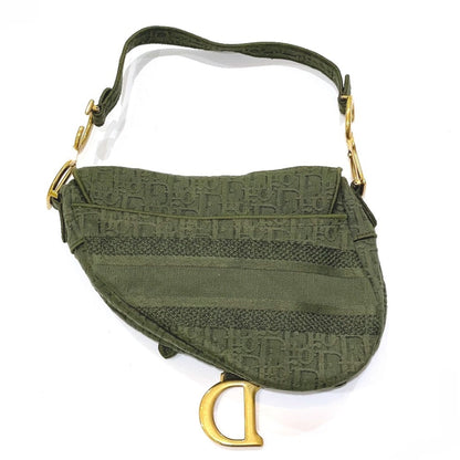 Christian Dior Oblique Saddle Embroidered Saddle Bag Shoulder Handbag Canvas