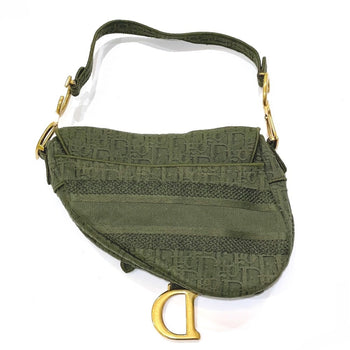 Christian Dior Oblique Saddle Embroidered Saddle Bag Shoulder Handbag Canvas