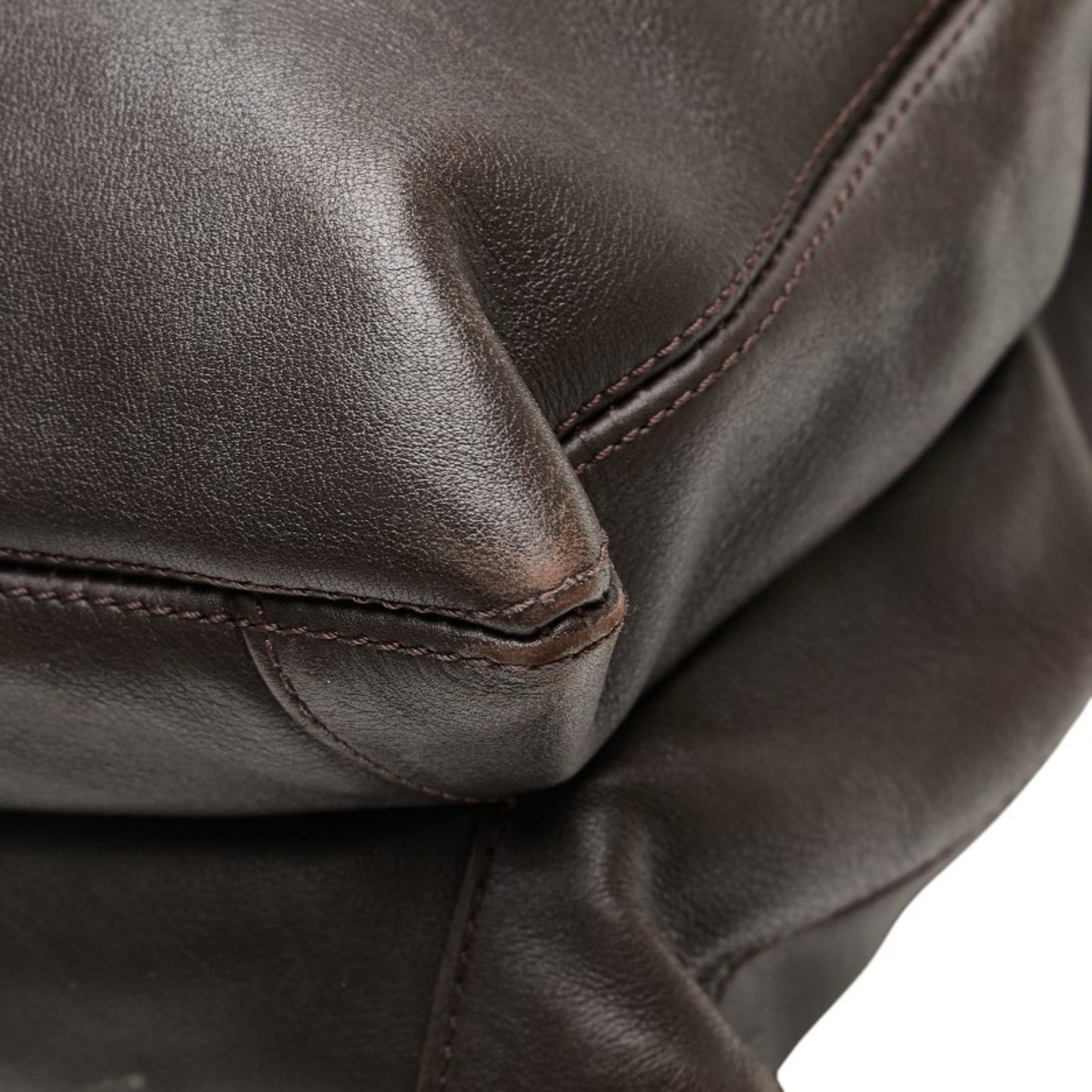 Chanel Coco Mark Tote Bag Handbag Brown Lambskin