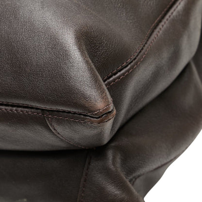 Chanel Coco Mark Tote Bag Handbag Brown Lambskin