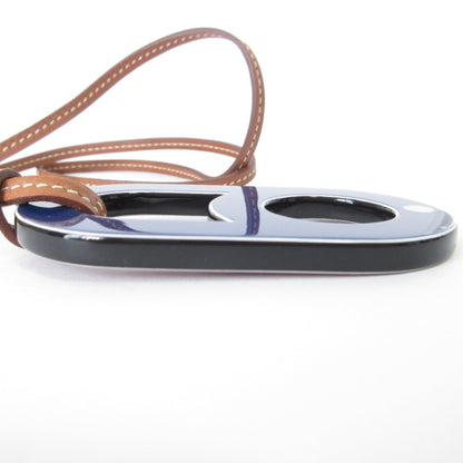 Hermes Variation Pendant Necklace Navy Red