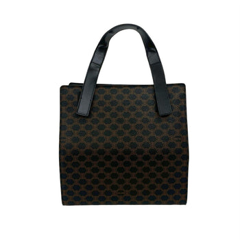 Celine Macadam Blason Pattern Leather Handbag/Mini Tote Bag In Black