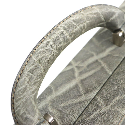 Valextra Vintage Rare Dial Lock Attache Case In Gray Elephant Leather With Dust Bag