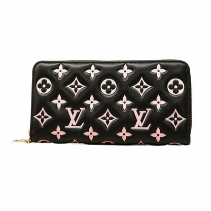 Louis Vuitton Monogram Embossed Zippy Wallet M12152 Black/Pink