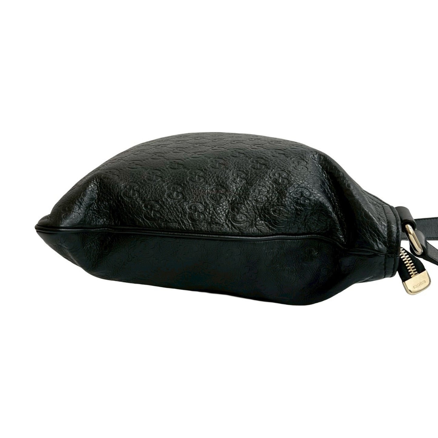 Gucci Gucci Shima Gg Logo Engraved Leather Shoulder Bag