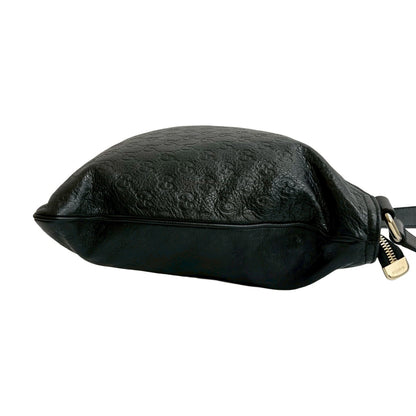 Gucci Gucci Shima Gg Logo Engraved Leather Shoulder Bag
