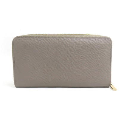 Celine Round Long Wallet Leather Greige