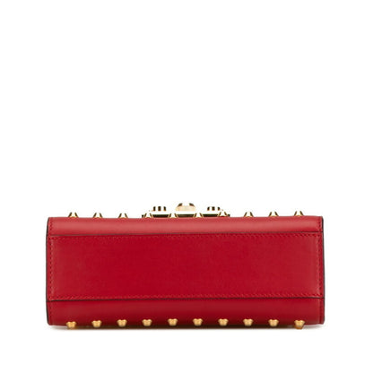 Gucci Padlock Stud Chain Shoulder Bag 432182 Red Leather