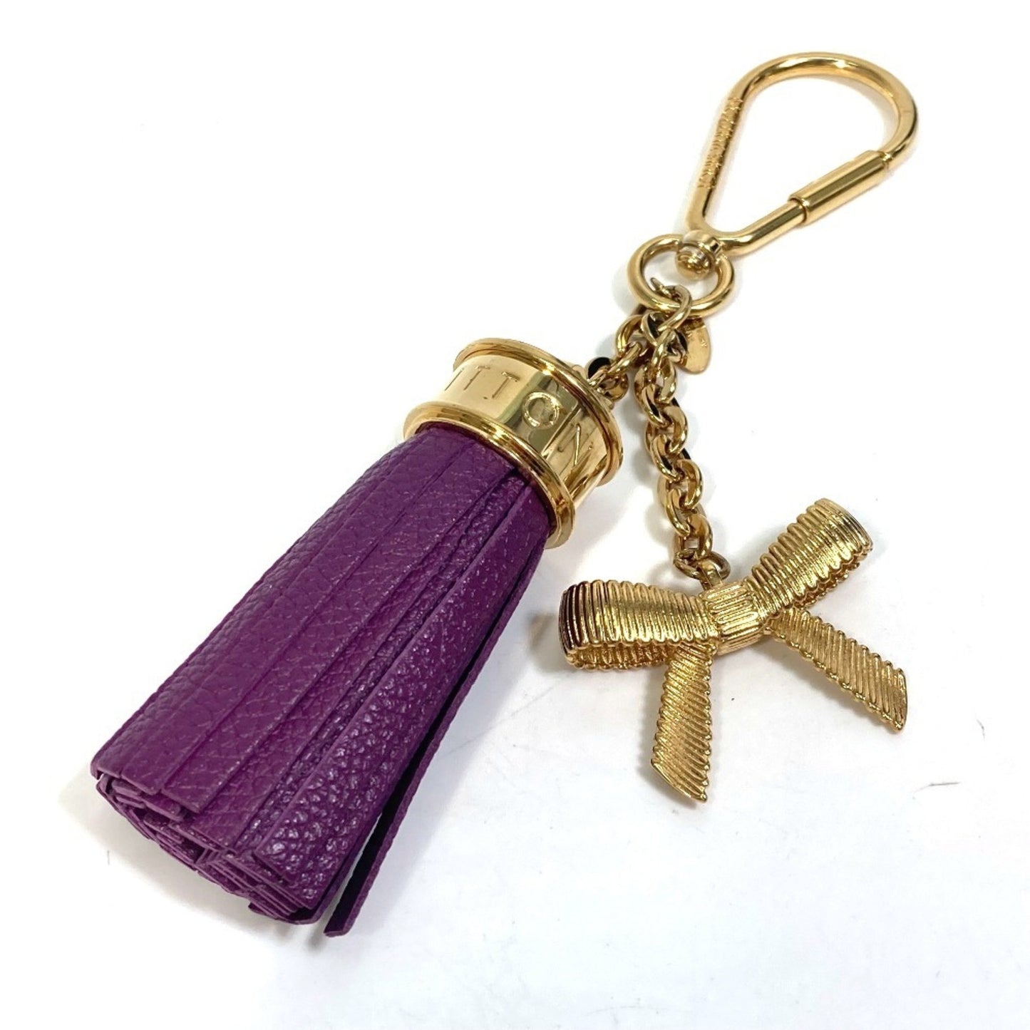 Louis Vuitton M65124 Tassel Ribbon Key Ring Bag Charm Keychain Leather
