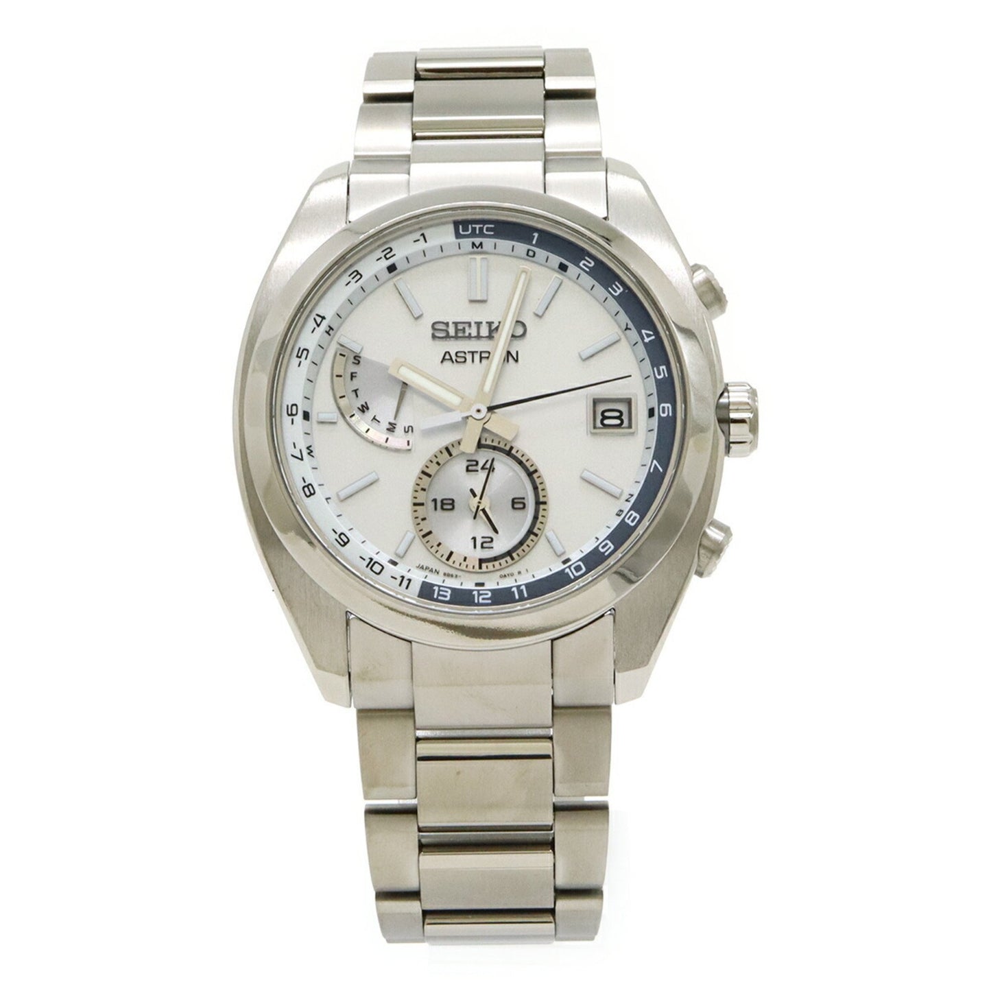 Seiko Astron Radio-Controlled Solar Watch With Silver Dial And Titanium Dial