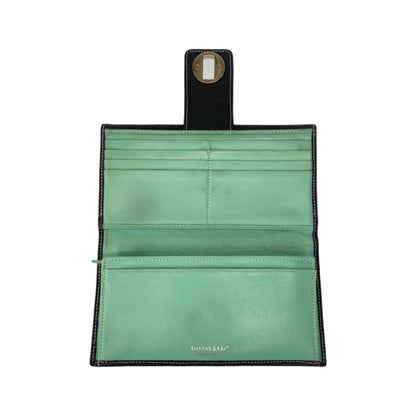 Tiffany & Co. Tiffany Black/Tiffany Blue Leather Long Wallet H30963G