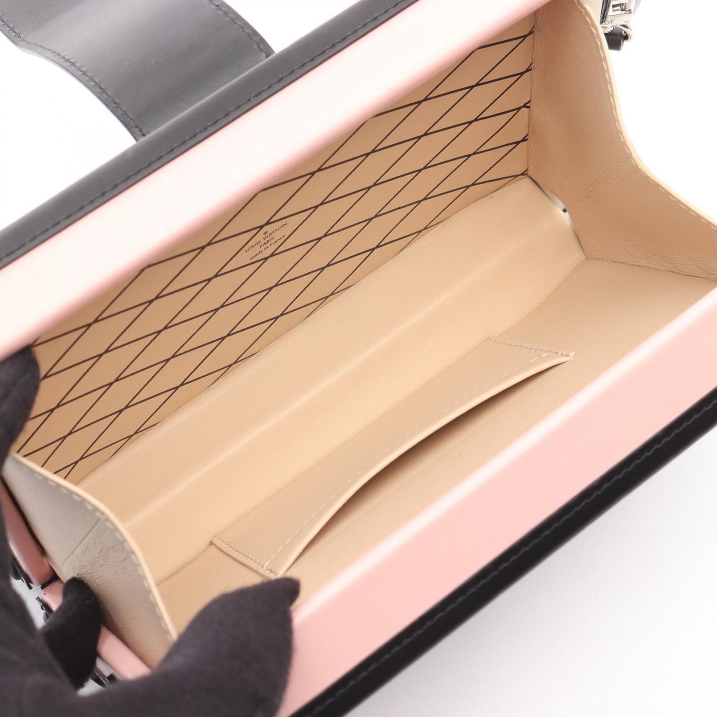 Louis Vuitton Petite Malle Shoulder Bag In Leather And Coated Canvas With Monogram Design