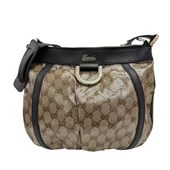 Gucci Abbey 265691 Gg Crystal Shoulder Bag In Coated Canvas And Leather