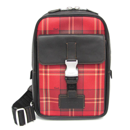 Coach Track Pack With Tartan Plaid Print Cc029 Men'S Leather