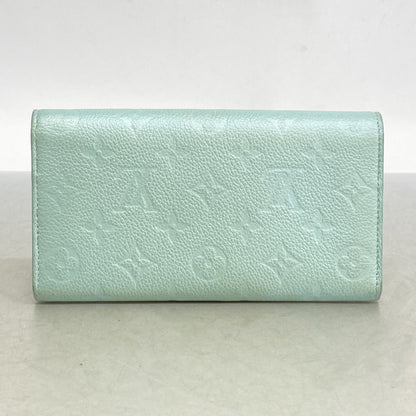 Louis Vuitton Monogram Empreinte Portefeuille Sarah Long Wallet M82174 Light Blue