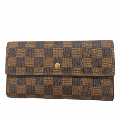 Louis Vuitton Tri-Fold Long Wallet Damier Porte Tresor International Ebene N61215