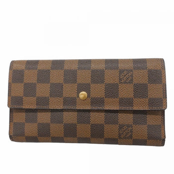 Louis Vuitton Tri-Fold Long Wallet Damier Porte Tresor International Ebene N61215