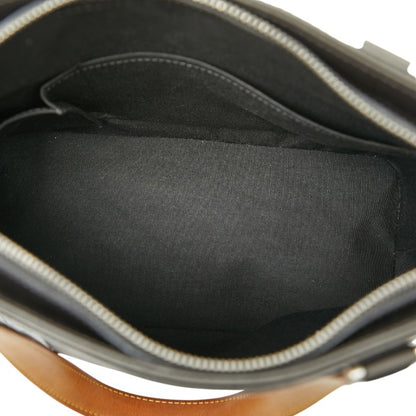 Gucci Gg Canvas Business Bag Handbag 282529 Gray Black Leather