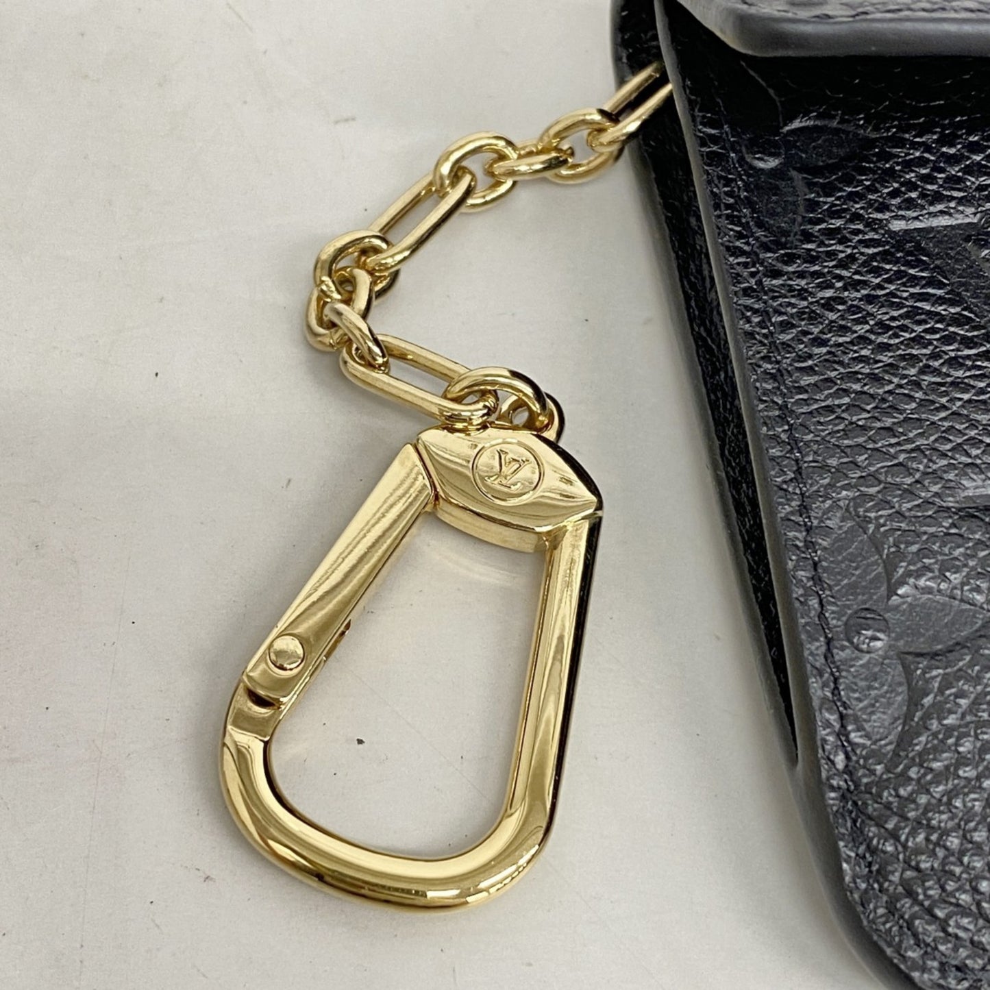 Louis Vuitton Monogram Empreinte Pochette Cle Wallet/Coin Case M60633 Noir