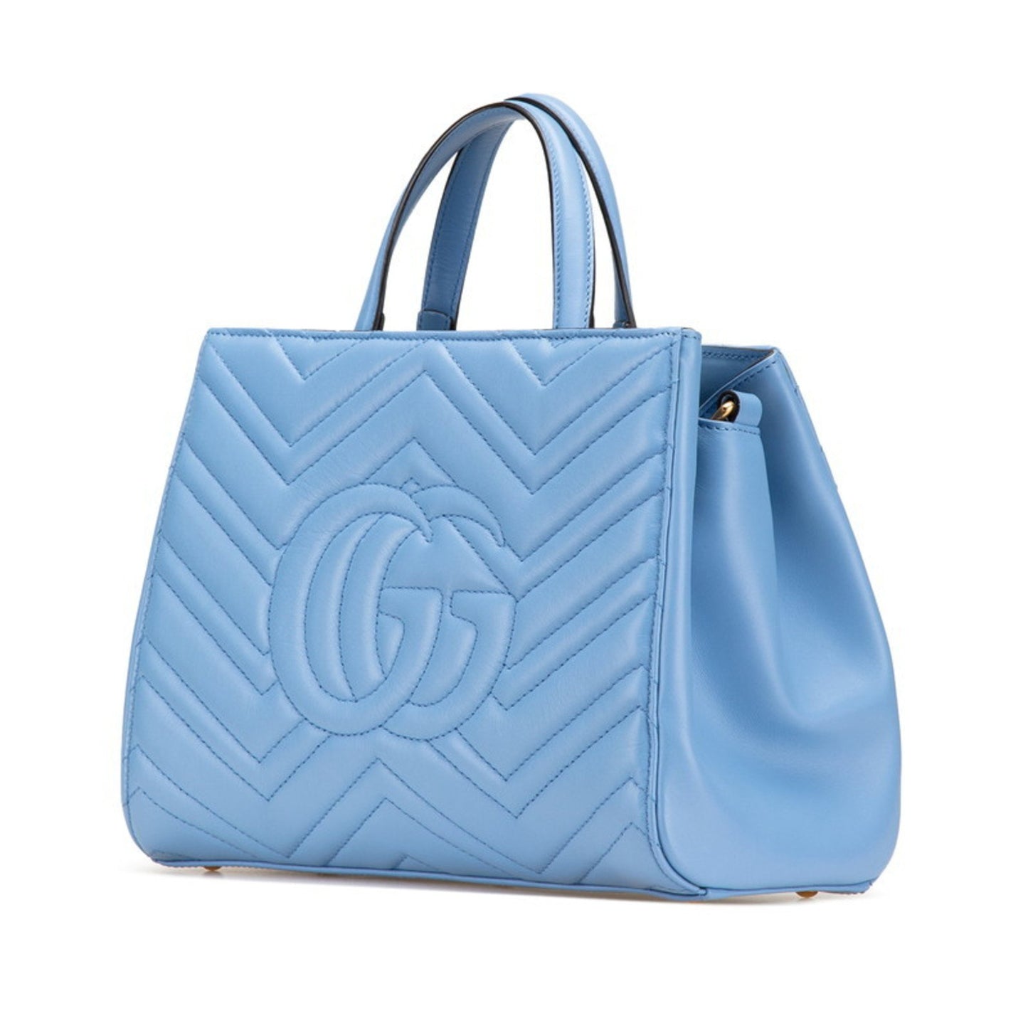 Gucci Gg Marmont 2-Way Handbag/Shoulder Bag 448054 Blue Leather