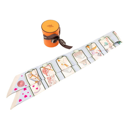 Hermes Twilly Story Scarf Muffler In Blue