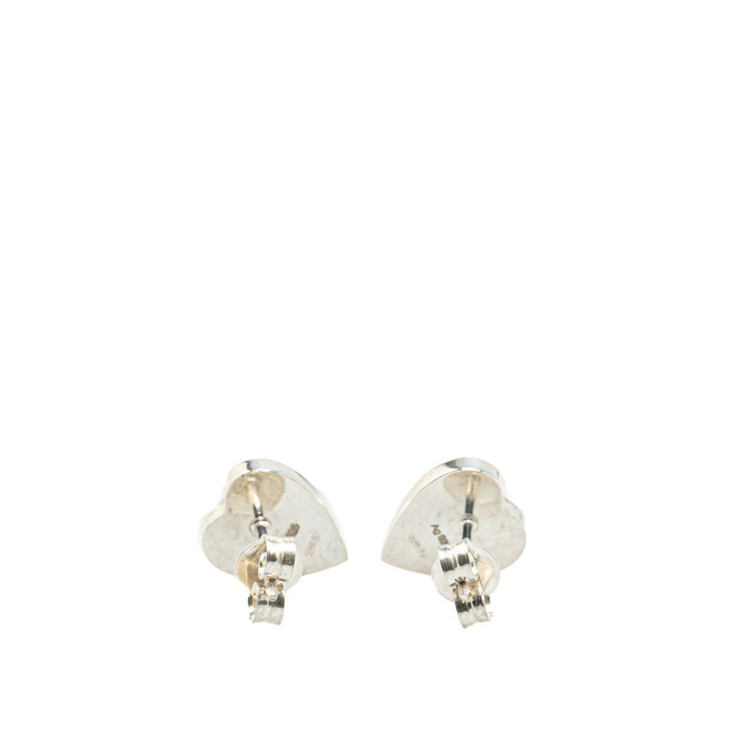 Gucci Heart Motif Stud Earrings In Sv925 Silver