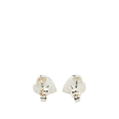 Gucci Heart Motif Stud Earrings In Sv925 Silver