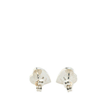 Gucci Heart Motif Stud Earrings In Sv925 Silver
