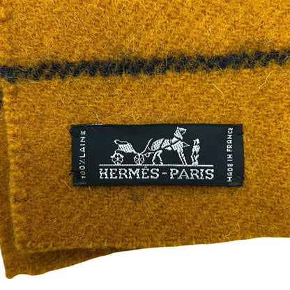 Hermes Rocabar Striped Wool Scarf/Shawl In Yellow