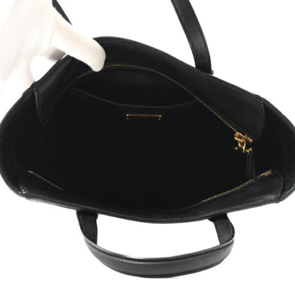 Salvatore Ferragamo Bonnie Shoulder Bag In Black Embossed Calfskin Leather (Re-21F963)