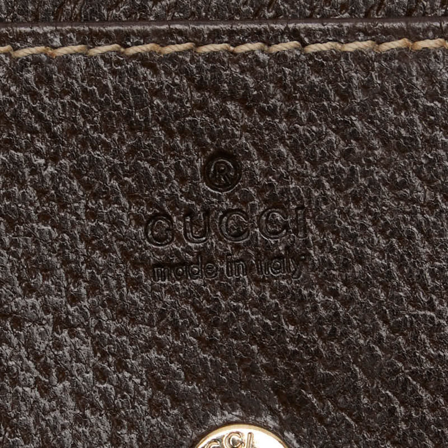 Gucci Gg Canvas Business Card Case 154165 Beige Brown Leather