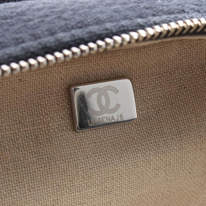 Chanel Deauville Bowling Bag Shoulder Canvas Leather