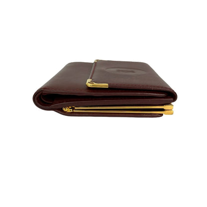 Cartier Must Line Leather Clasp Tri-Fold Wallet