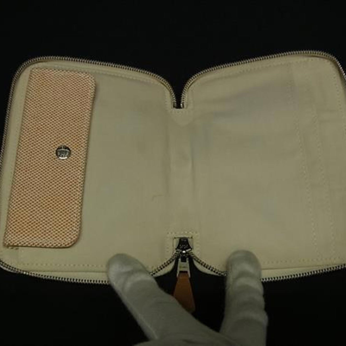 Hermes New Fool'S Purse Pm Orange Canvas Wallet/Coin Case