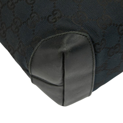 Gucci Gg Canvas Handbag 019 0402 Black Leather
