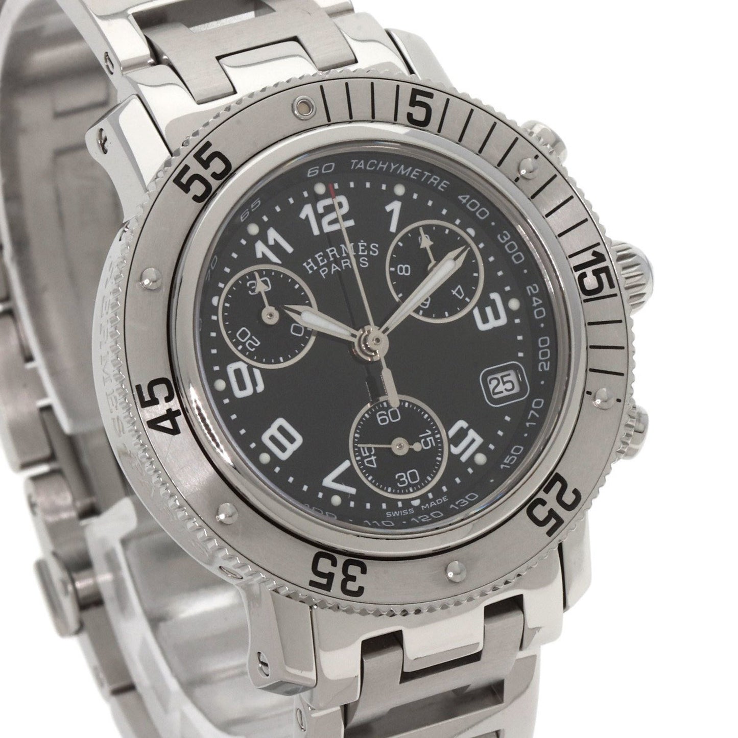 Herms Cl2.310 Clipper Diver Chronograph Watch In Stainless Steel/Ss