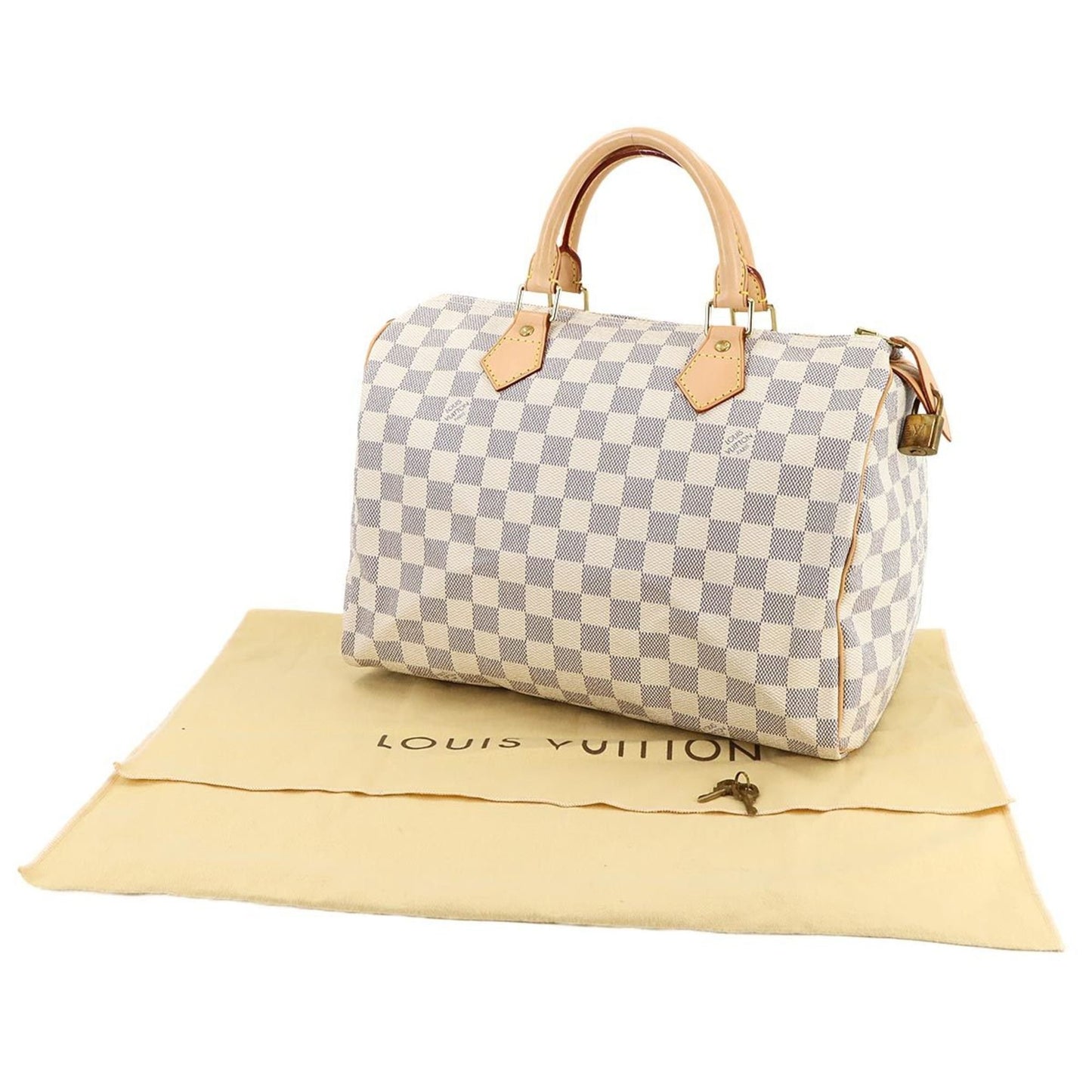 Louis Vuitton Damier Azur Speedy 30 Handbag N41533 Gold Hardware