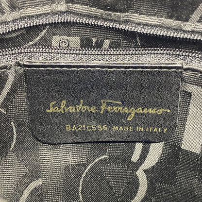 Salvatore Ferragamo Vara Shoulder Bag In Black Suede