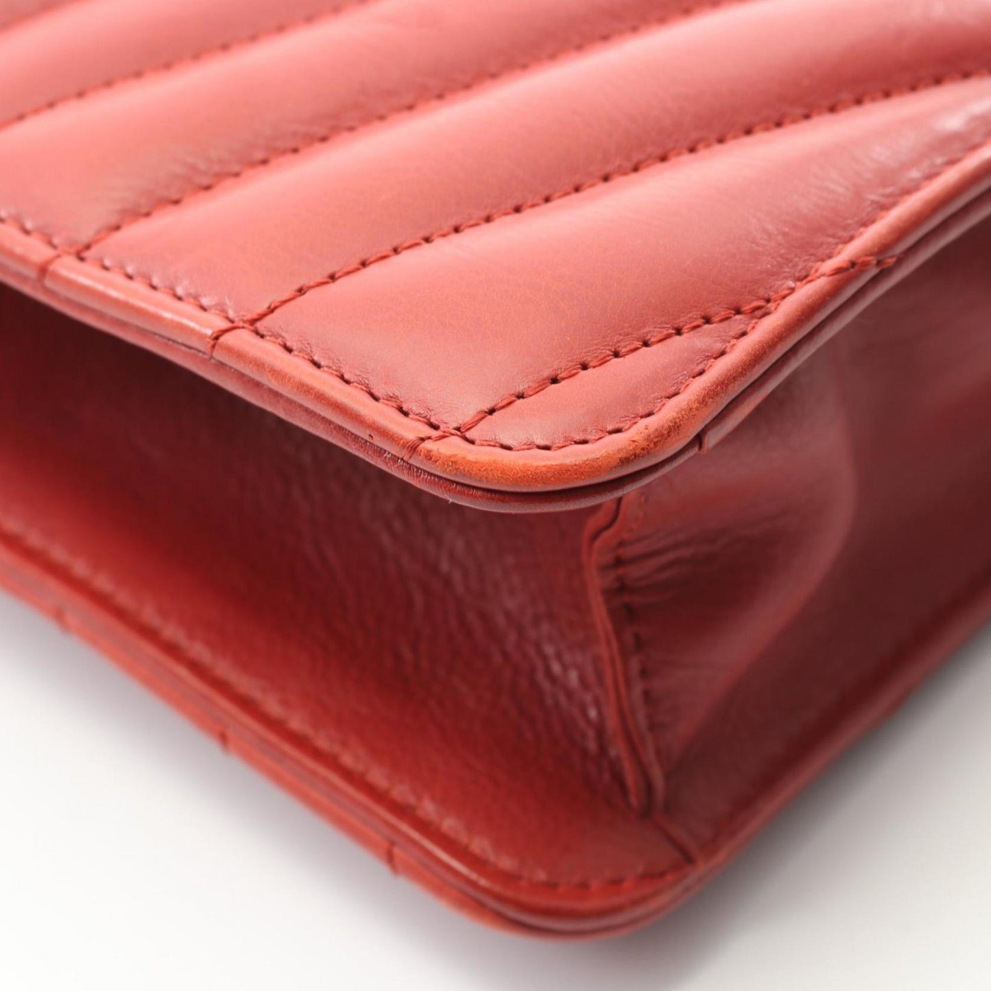 Chanel Bias Stitch Shoulder Bag In Lambskin Leather