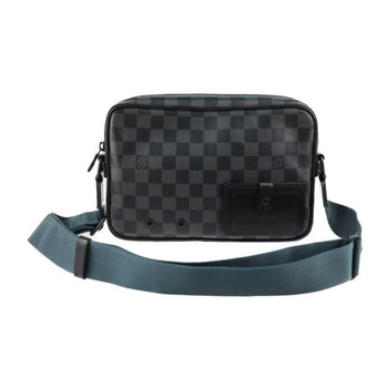 Louis Vuitton Louis Vuitton Alpha Messenger Shoulder Bag N40188 Damier Graphite Canvas Leather Black