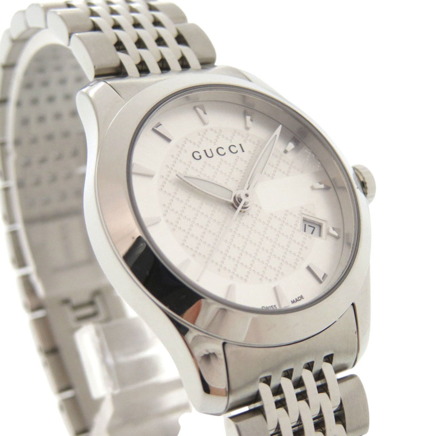 Like New Gucci G-Timeless 126.5 Stainless Steel Silver Quartz Watch 1757Gucci