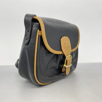 Celine Shoulder Bag Leather Brown Black