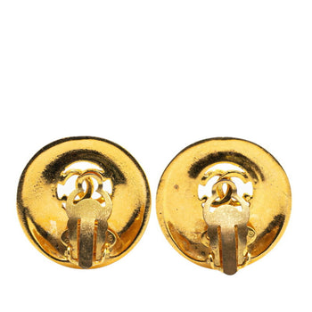 Chanel Coco Mark Round Earrings Gold Plated