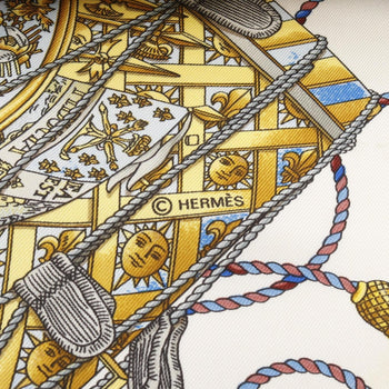 Herms Hermes Carr 90 Les Tambours Silk Scarf