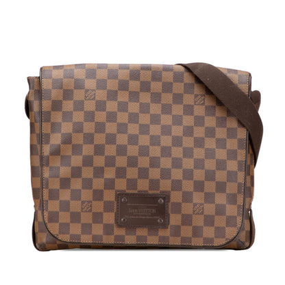 Louis Vuitton Damier Brooklyn Mm Crossbody Shoulder Bag N51211 Brown Leather