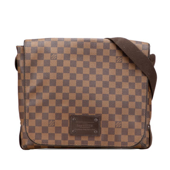 Louis Vuitton Damier Brooklyn Mm Crossbody Shoulder Bag N51211 Brown Leather