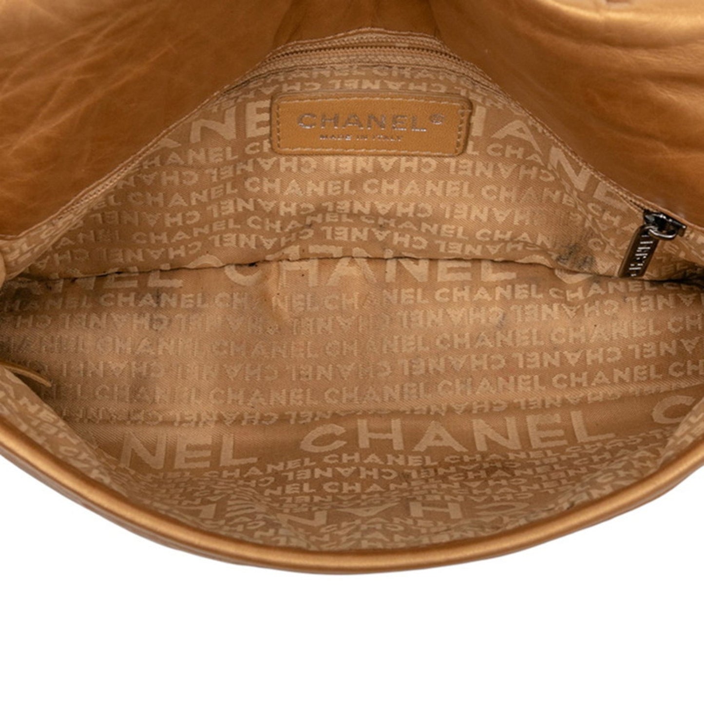 Chanel Matelasse Wild Stitch Vintage Crossbody Shoulder Bag In Gold Leather