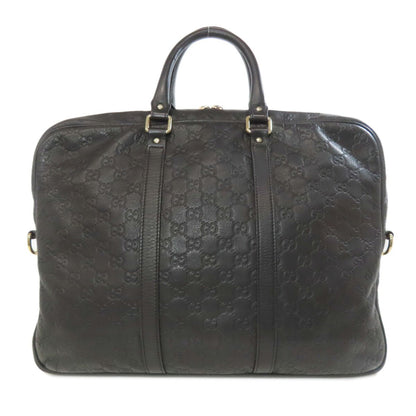 Gucci 208463 Gg Signature Shima Bag Leather