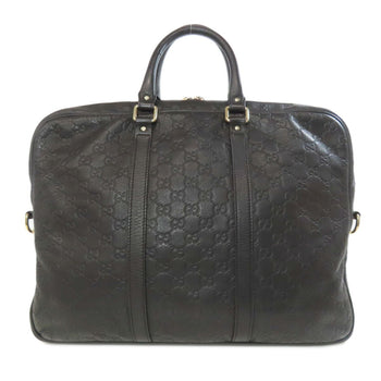 Gucci 208463 Gg Signature Shima Bag Leather